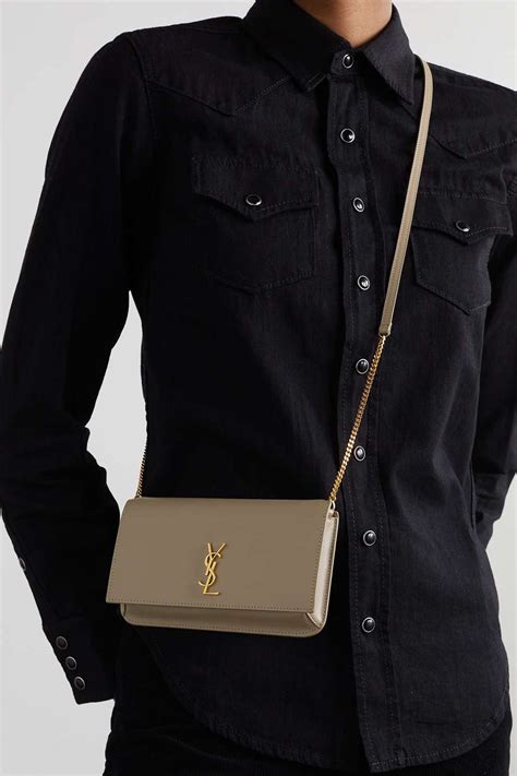 SAINT LAURENT Cassandre Strap leather phone case